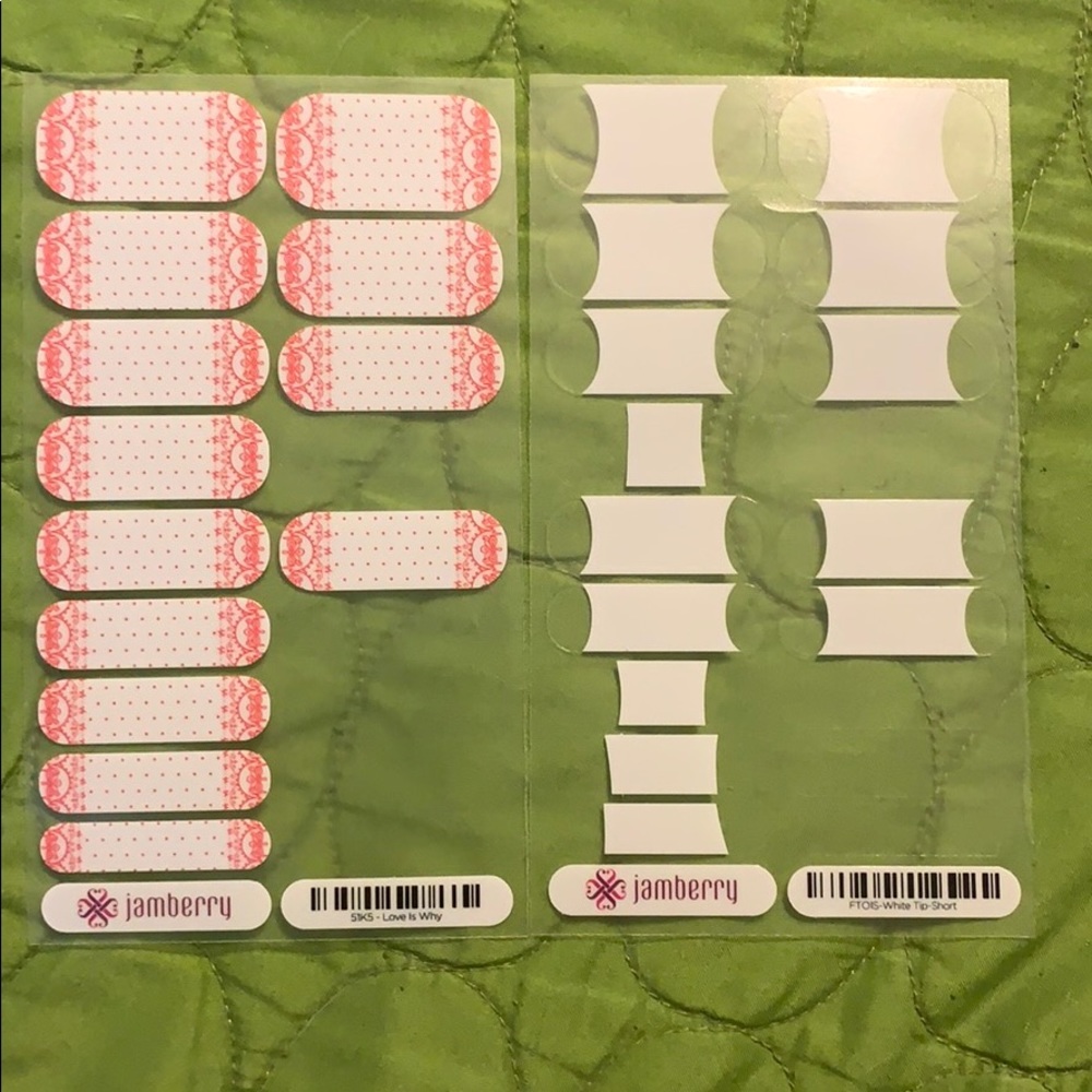 Jamberry Nail wraps- Love Is Why & White Tip Short